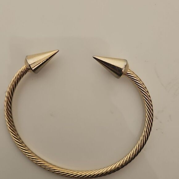 Gold Twisted Open Cuff Bracelet - Picture 16 of 16